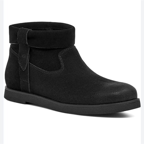 Ugg Josefene Cuff Booties Black Suede Size 6 - Picture 1 of 16